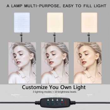 Gambar produk BAO Lampu Fill Light LED Dimmable 3in1 Color 10W with Arm Stand 12Inch - ZGRL-12 - 2