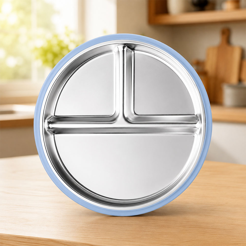 Bakpo Stainless Suction Plate Piring Makan Bayi Anti Slip - SGEE10 Gambar produk Bakpo Stainless Suction Plate Piring Makan Bayi Anti Slip - SGEE10 - Kemasan
