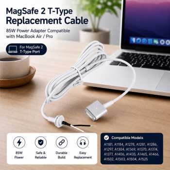 Gambar produk TOBO Kabel Chager Magsafe 2 T-Type Replacement Cable Macbook Air/Pro 85W - AO30