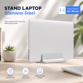 ZH Stand Laptop Stainless Steel Dudukan Holder Vertical Gravity - ZH005