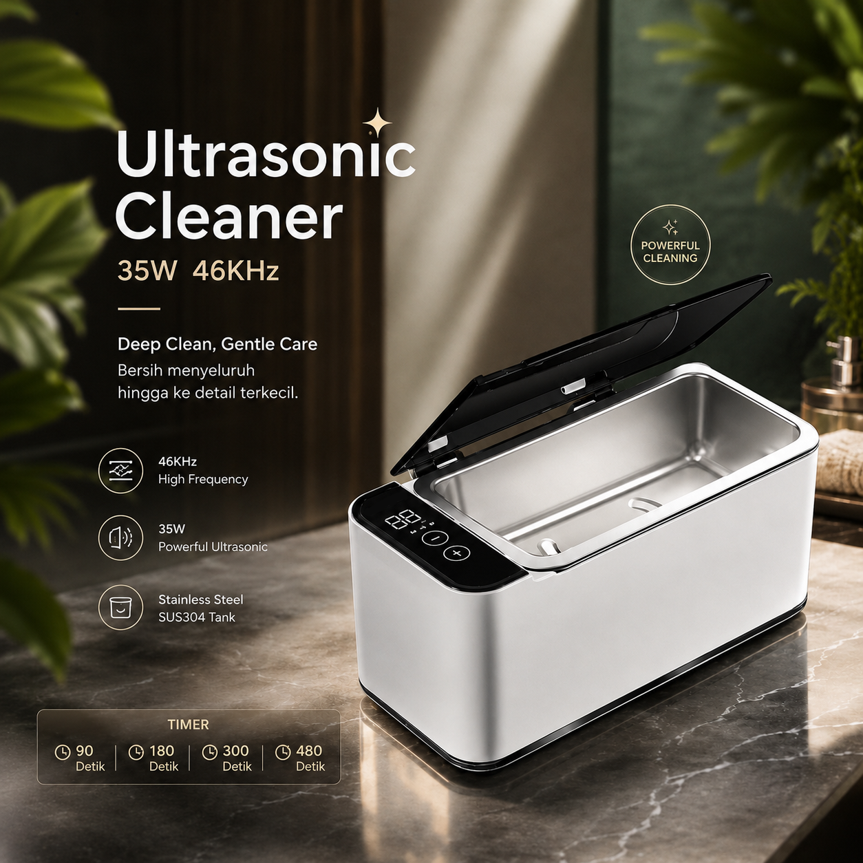 Taffware Pembersih Kacamata Perhiasan Ultrasonic Cleaner 50W 46KHz - DSG-001S Gambar produk Taffware Pembersih Kacamata Perhiasan Ultrasonic Cleaner 50W 46KHz - DSG-001S - Utama