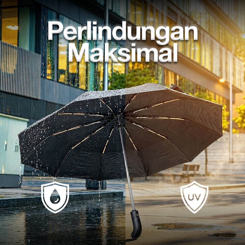 Payung Lipat Buka Tutup Otomatis Polos Windproof 10 Bone 105cm - CJZ13 Gambar produk Payung Lipat Buka Tutup Otomatis Polos Windproof 10 Bone 105cm - CJZ13 - 4