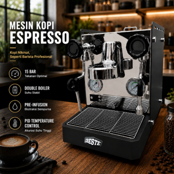 Trieste Mesin Kopi Espresso Coffee Maker Semi Automatic 15 Bar 1780W - M180