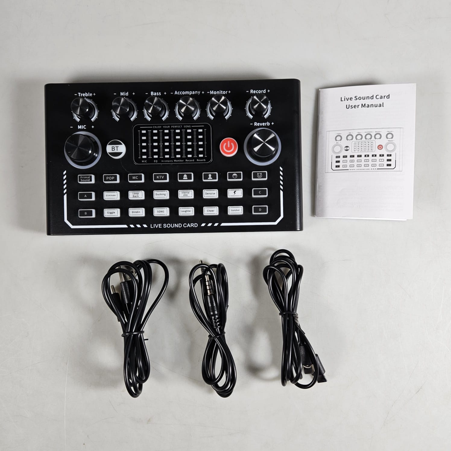 FarSoo Sound Card Mixer Bluetooth Noise Reduction External Live Mic - F009 Gambar produk FarSoo Sound Card Mixer Bluetooth Noise Reduction External Live Mic - F009 - 8