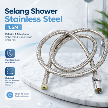 Selang Shower Flexible Hose Universal Stainless Steel 1.5M - SM15