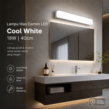 MAVESAN Lampu Hias Cermin LED Kamar Mandi Cool White 18W 40cm - MSL022