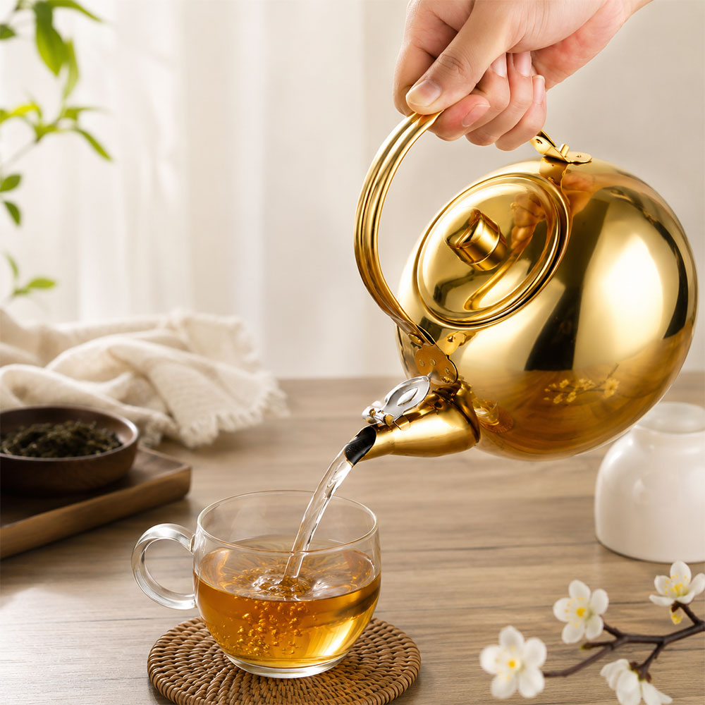 SIANKO Teko Stainless Bulat Saringan Teh Water Kettle Teapot 2L - HS4060 Gambar produk SIANKO Teko Stainless Bulat Saringan Teh Water Kettle Teapot 2L - HS4060 - 1