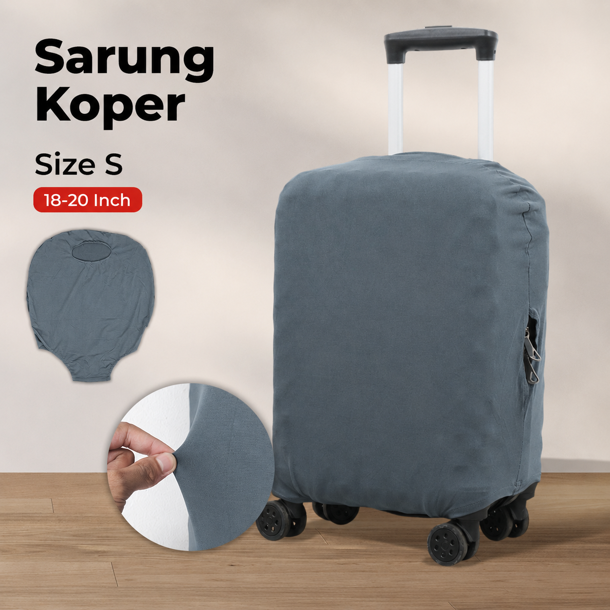 GengLi Sarung Koper Elastis Poliester Spandek Luggage Cover Size S - GL-21 Gambar produk GengLi Sarung Koper Elastis Poliester Spandek Luggage Cover Size S - GL-21 - Utama