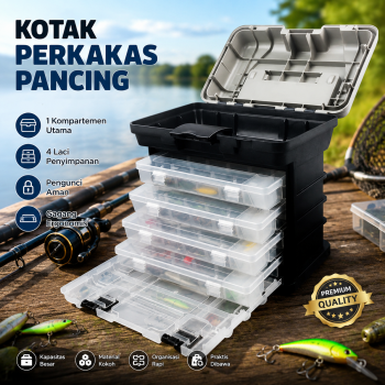 Alvinlite Kotak Perkakas Pancing Fishing Tackle Box Portable 5 Layer - JF-60