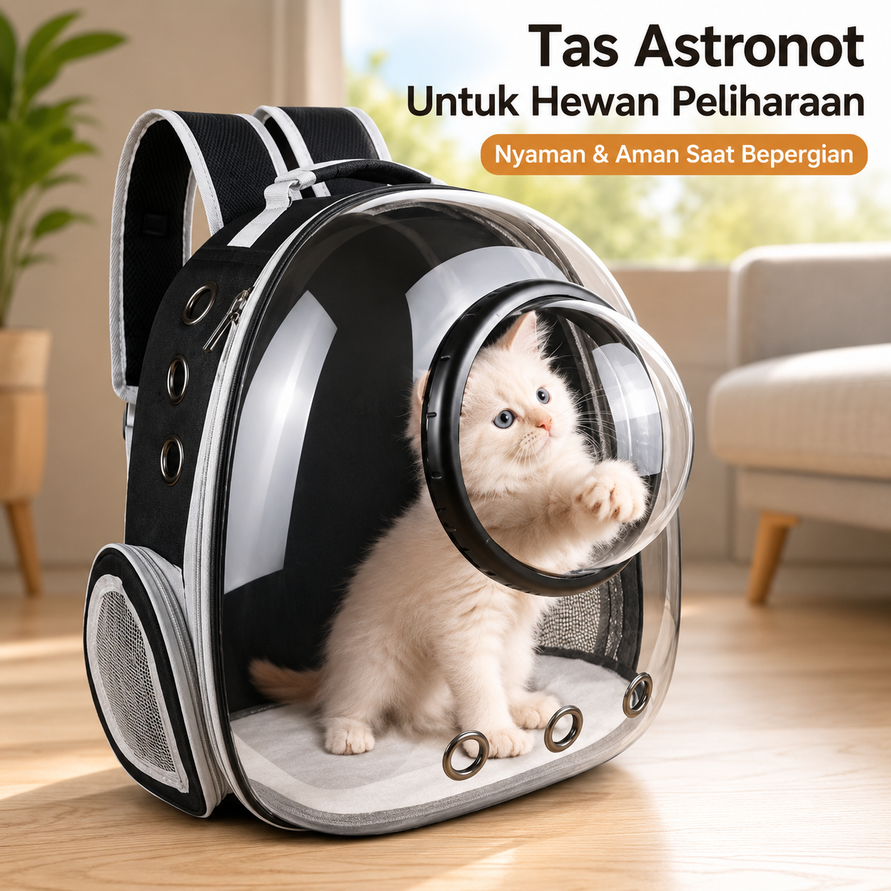MEISU Tas Kucing Anjing Astronot Pet Cargo Breathable Travel Nylon - MS673 Gambar produk MEISU Tas Kucing Anjing Astronot Pet Cargo Breathable Travel Nylon - MS673 - Utama