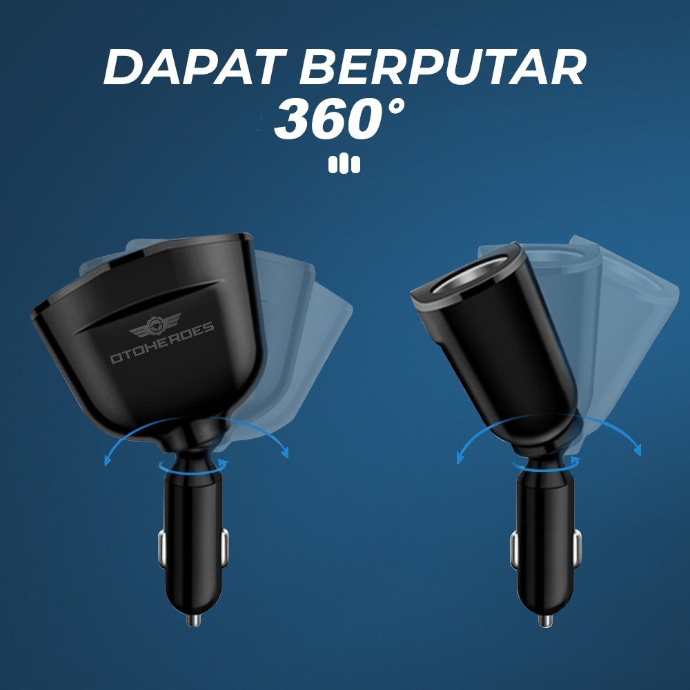 Gambar produk OTOHEROES Car Charger Mobil QC 3.0 LED Cigarette USB Type C 6.5A 66W - M7 - 2