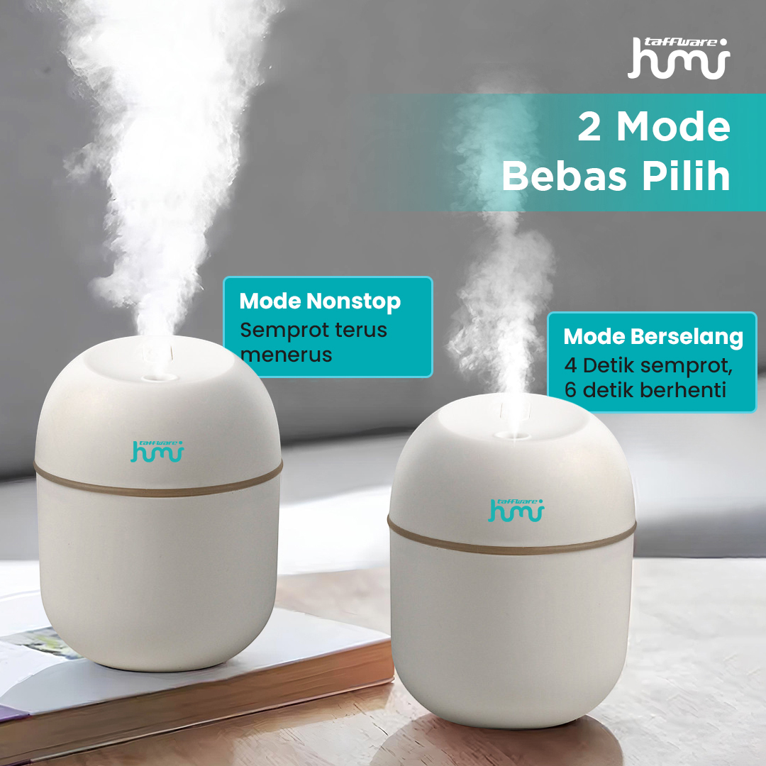 Taffware HUMI Air Humidifier Mini Car Ultrasonic Diffuser LED 220ml - JS04 Gambar produk Taffware HUMI Air Humidifier Mini Car Ultrasonic Diffuser LED 220ml - JS04 - 2
