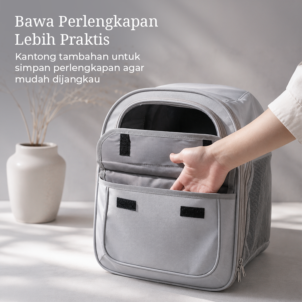 Moorpet Tas Kucing Anjing Pet Cargo Breathable Backpack Travel Oxford - M14 Gambar produk Moorpet Tas Kucing Anjing Pet Cargo Breathable Backpack Travel Oxford - M14 - 4