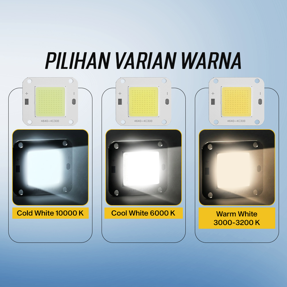 Ovicart Chip LED Lampu COB Floodlight Spotlight 12V 50W Cool White 6000K - COB4640-DC12-50 Gambar produk Ovicart Chip LED Lampu COB Floodlight Spotlight 12V 50W Cool White 6000K - COB4640-DC12-50 - 4