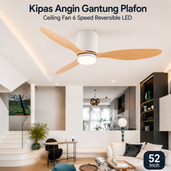 SOVE Kipas Angin Gantung Plafon Ceiling Fan 6 Speed LED 52 Inch - FS2008