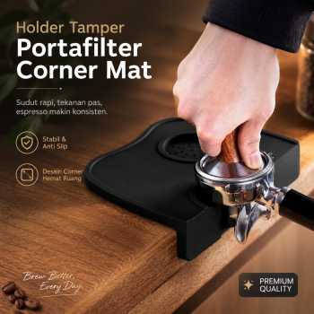 One Two Cups Holder Tamper Portafilter Kopi Corner Mat Barista Silikon - 0310-1