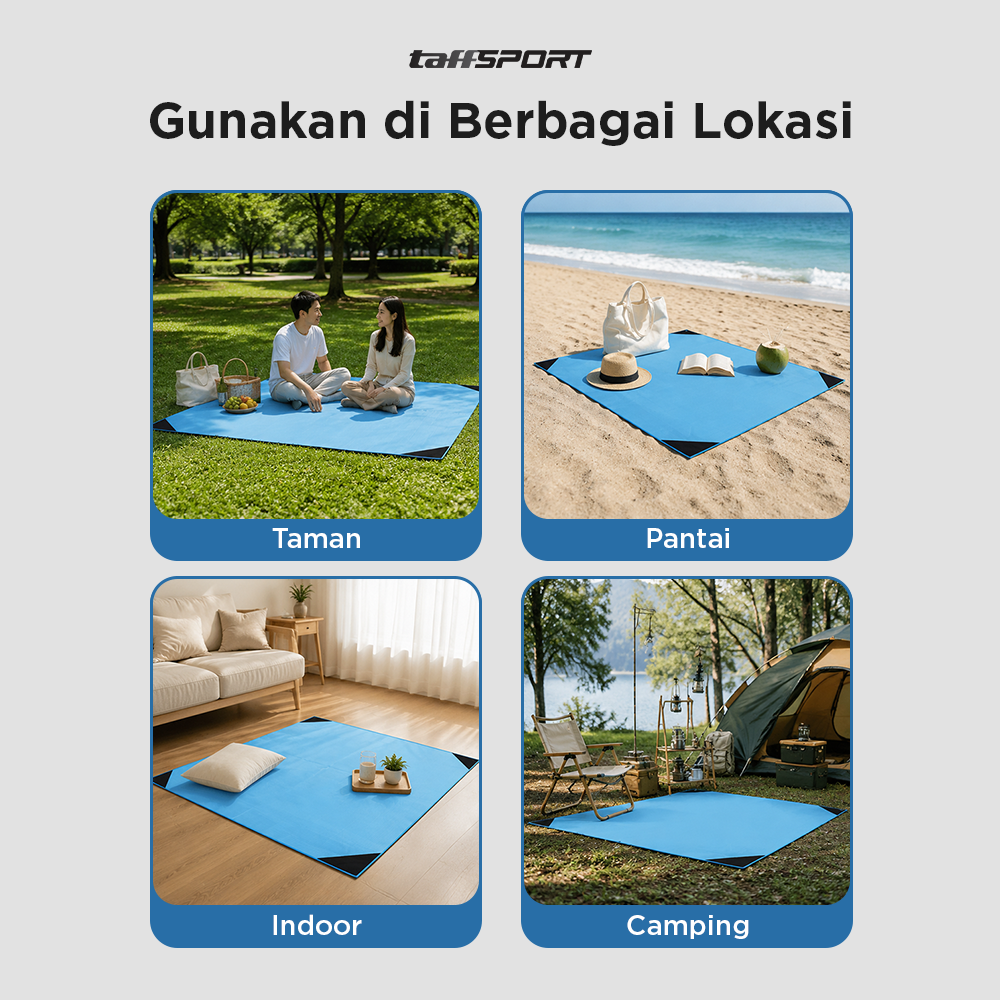 TaffSPORT Tikar Lipat Matras Camping Piknik Waterproof Mat 1.4x1.52M - FS-007 Gambar produk TaffSPORT Tikar Lipat Matras Camping Piknik Waterproof Mat 1.4x1.52M - FS-007 - 5