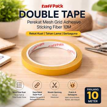 TaffPACK Double Tape Perekat Mesh Grid Adhesive Sticking Fiber 10M - B090