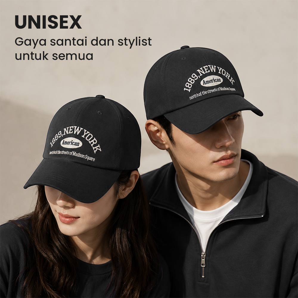 MUJE Topi Baseball Cap Bordir Adjustable 1989 New York - F220 Gambar produk MUJE Topi Baseball Cap Bordir Adjustable 1989 New York - F220 - 4