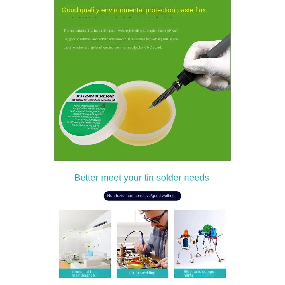 Wanbao Pasta Solder Paste Welding Rosin Lead Free Protection 100g - YF-HB-200 Gambar produk Wanbao Pasta Solder Paste Welding Rosin Lead Free Protection 100g - YF-HB-200 - 4