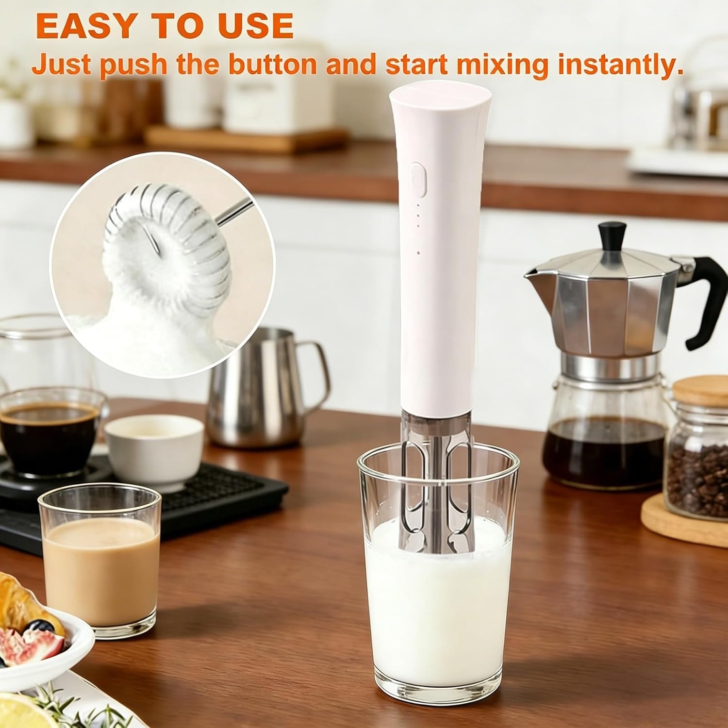 Wendict Hand Mixer Mini Pengocok Milk Frother USB Charge 800mAh - KC-20 Gambar produk Wendict Hand Mixer Mini Pengocok Milk Frother USB Charge 800mAh - KC-20 - 4