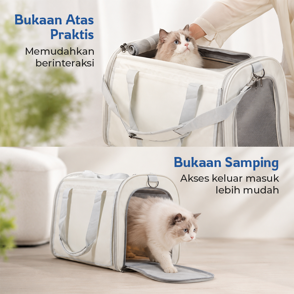 MEISU Tas Kandang Anjing Kucing Breathable Pet Carrier Bag 47x31x32cm - MS46 Gambar produk MEISU Tas Kandang Anjing Kucing Breathable Pet Carrier Bag 47x31x32cm - MS46 - 2