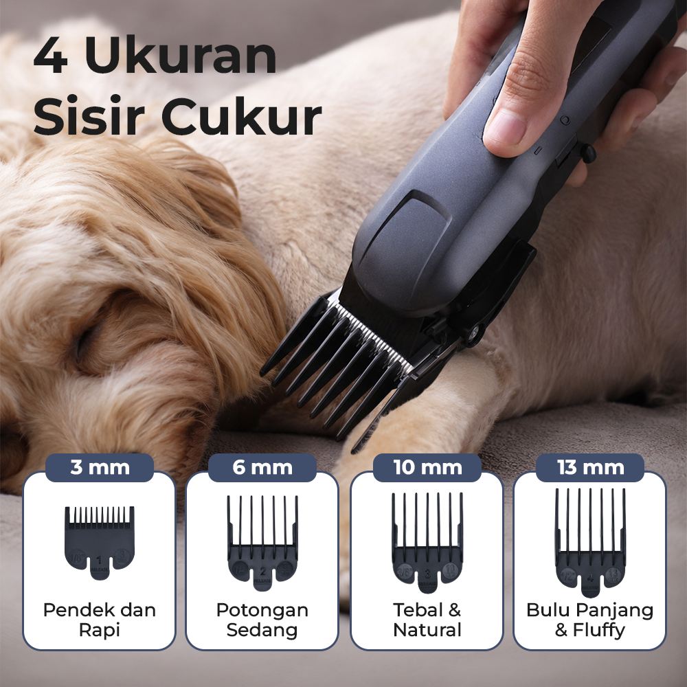 LAFVE Alat Cukur Bulu Hewan Anjing Kucing 6500RPM 1500mAh 5V - D86 Gambar produk LAFVE Alat Cukur Bulu Hewan Anjing Kucing 6500RPM 1500mAh 5V - D86 - 4