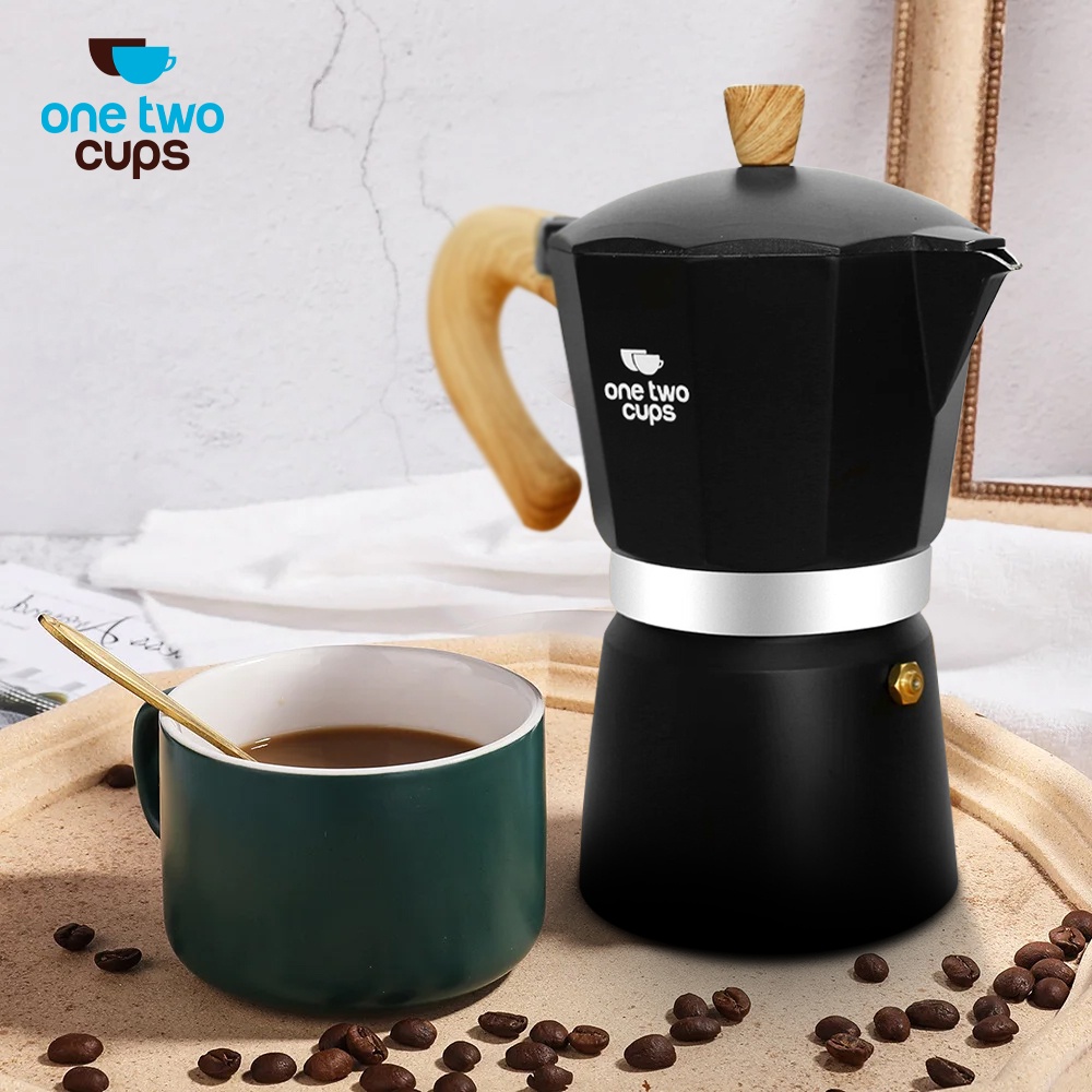 One Two Cups Moka Pot Teko Kopi Espresso Maker Stovetop 6 Cup 300ml - L20 Gambar produk One Two Cups Moka Pot Teko Kopi Espresso Maker Stovetop 6 Cup 300ml - L20 - 5