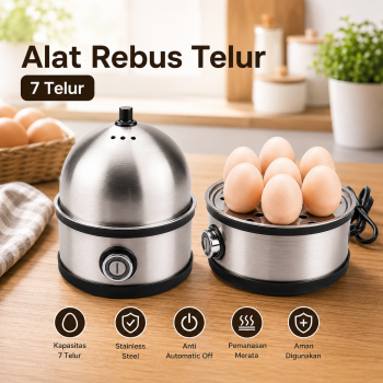Gambar produk HUAPO Alat Rebus Telur Listrik 7 Slot Mini Egg Cooker 200W - ED300