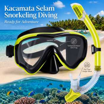 UDO Kacamata Selam Snorkeling Tempered Glass Diving Googgles Unisex - U-16