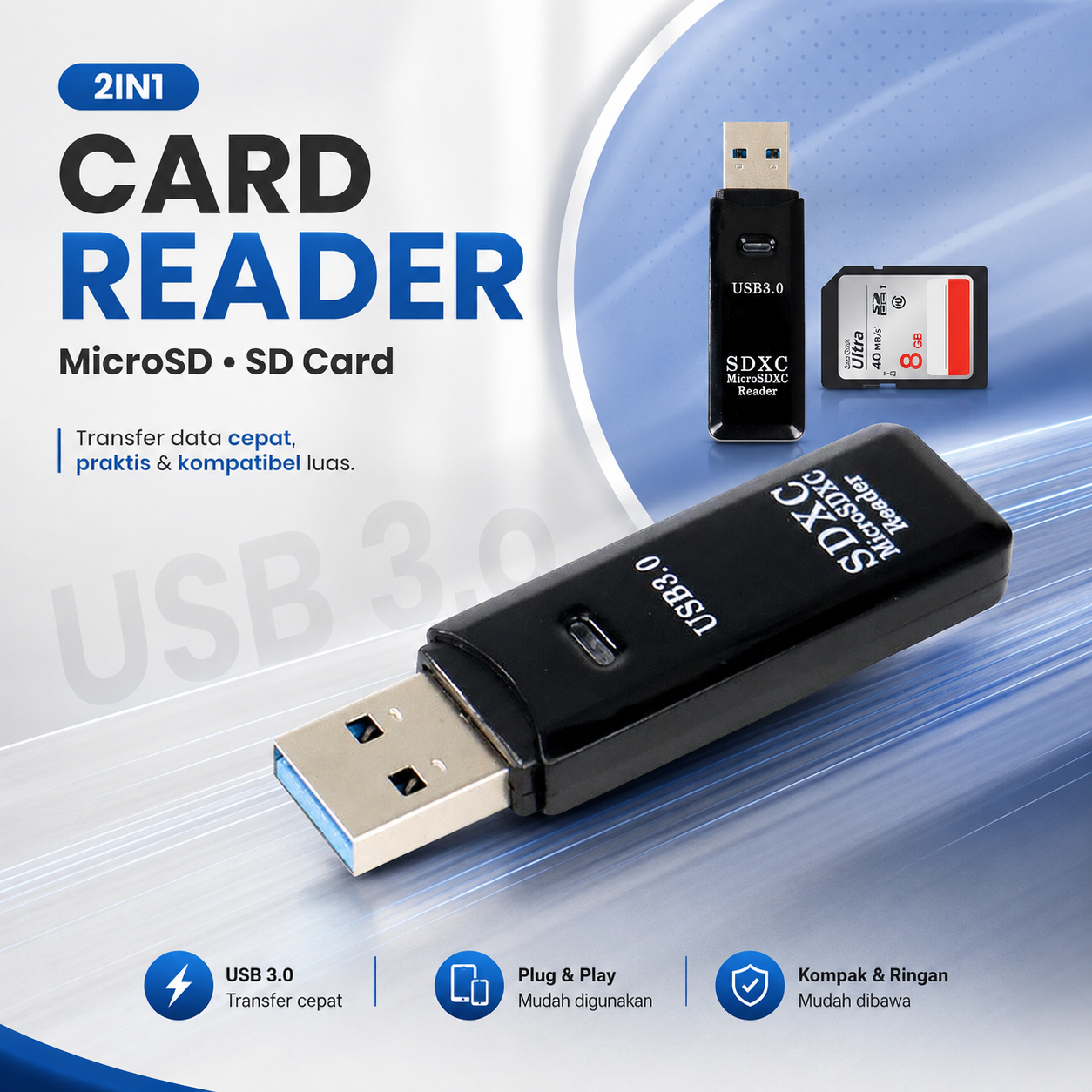 Mosunx Card Reader 2in1 USB 3.0 OTG SD Card MicroSD - SHTC-08 Gambar produk Mosunx Card Reader 2in1 USB 3.0 OTG SD Card MicroSD - SHTC-08 - Utama
