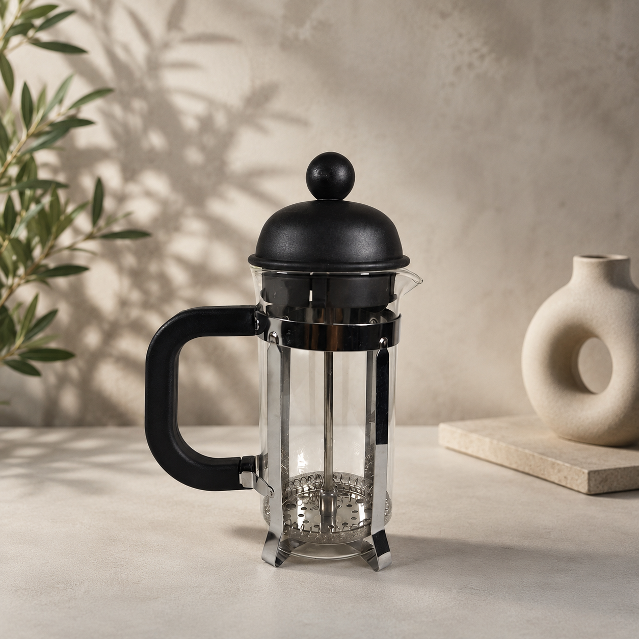 VIGOR French Press Coffee Maker Pot Plunger Borosilicate Glass 350ml - FS35 Gambar produk VIGOR French Press Coffee Maker Pot Plunger Borosilicate Glass 350ml - FS35 - 3