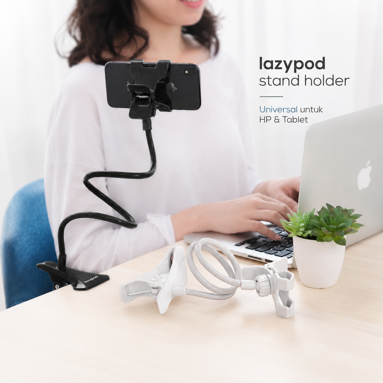 TaffSTUDIO Lazypod Stand Holder Clamp Universal HP Tablet Monopod 57cm - Tripod-8-1 Gambar produk TaffSTUDIO Lazypod Stand Holder Clamp Universal HP Tablet Monopod 57cm - Tripod-8-1 - Utama