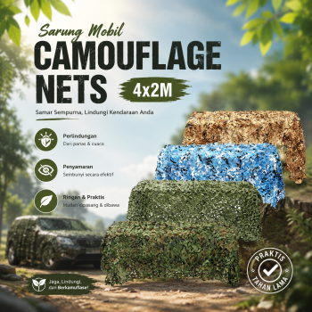 Gambar produk SGODDE Sarung Cover Mobil Hunting Military Camouflage Nets 4x2M - GE211
