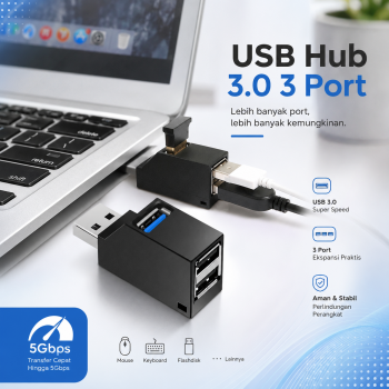 Gambar produk SIFREE USB Hub 3.0 Adapter 3in1 USB Ports Upward - ZG163