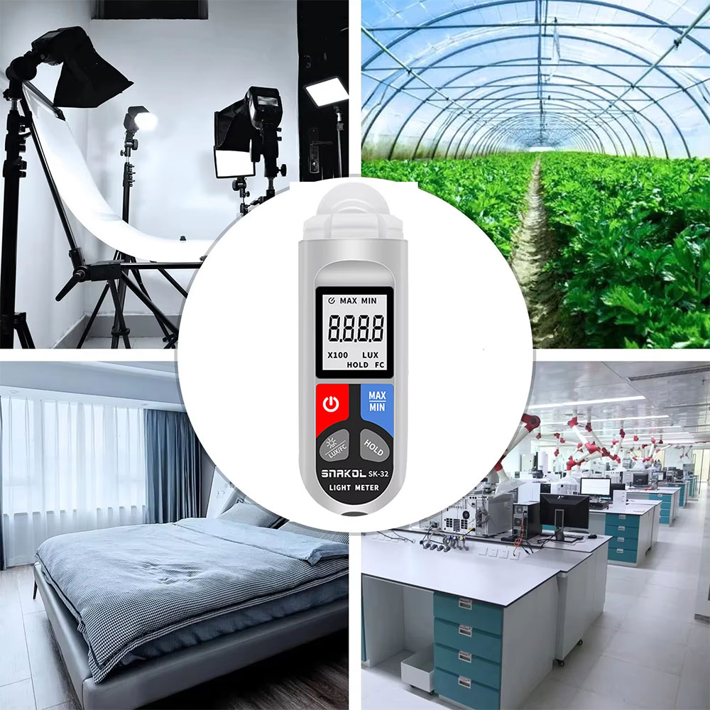 SNAK Digital Light Meter Luxmeter Alat Ukur Intensitas Cahaya LCD - SK-32 Gambar produk SNAK Digital Light Meter Luxmeter Alat Ukur Intensitas Cahaya LCD - SK-32 - 4
