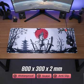 Gambar produk TaffGEAR Mouse Pad Gaming Japanese Samurai Warrior Desk Mat 800x300x2mm - MR19