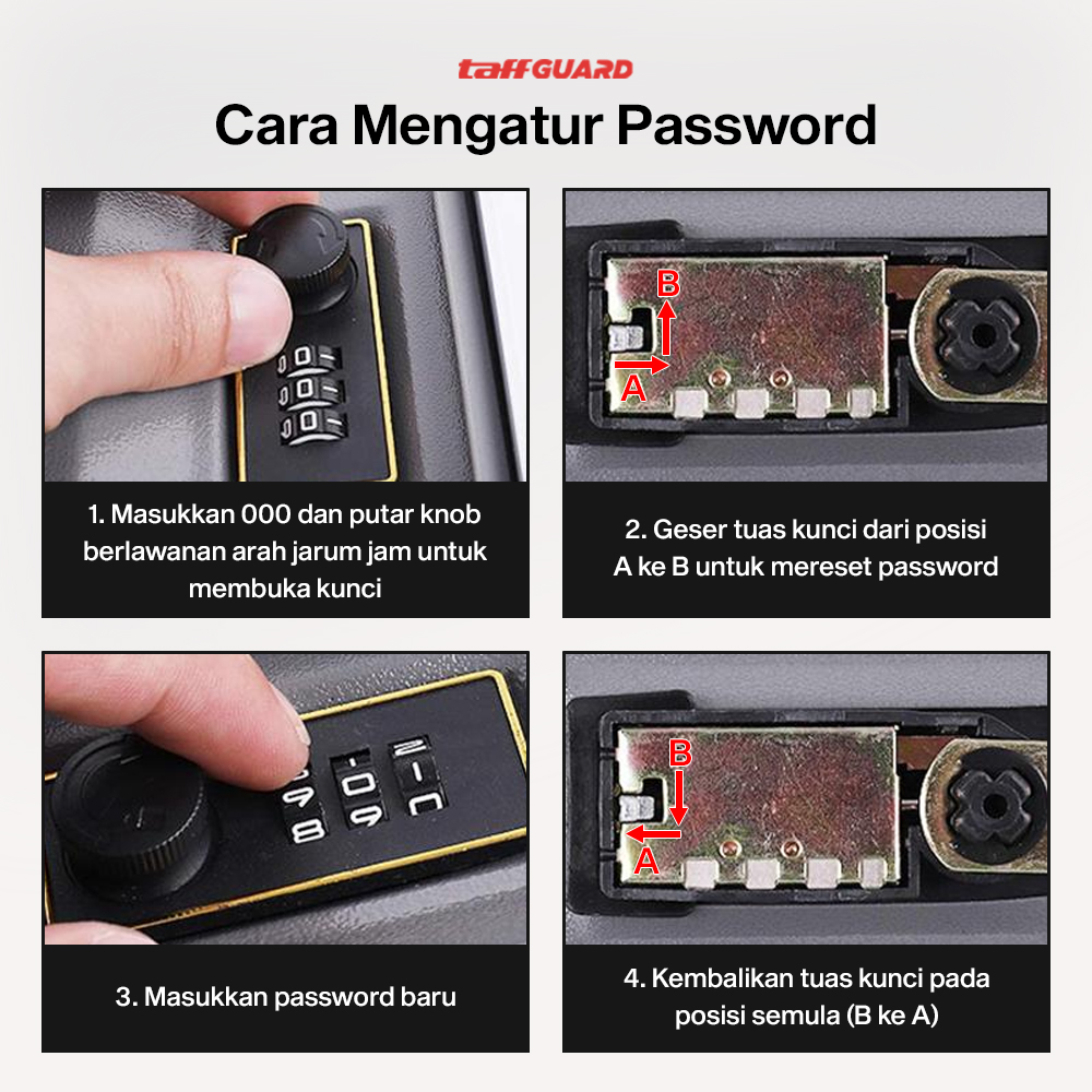 TaffGUARD Kotak Buku Novel Security Box Password Lock Size S - KB-20P Gambar produk TaffGUARD Kotak Buku Novel Security Box Password Lock Size S - KB-20P - 5