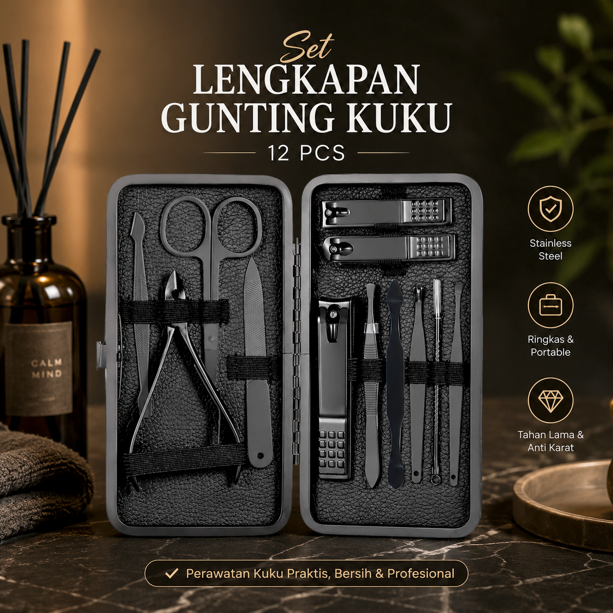 Biutte.co Set Perlengkapan Gunting Kuku Manicure Pedicure Nail Clipper 12 PCS - S0M020 Gambar produk Biutte.co Set Perlengkapan Gunting Kuku Manicure Pedicure Nail Clipper 12 PCS - S0M020 - Utama