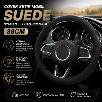AUTOJZ Cover Setir Mobil Suede Non Slip Ultra Thin Steering Wheel 38cm - V38