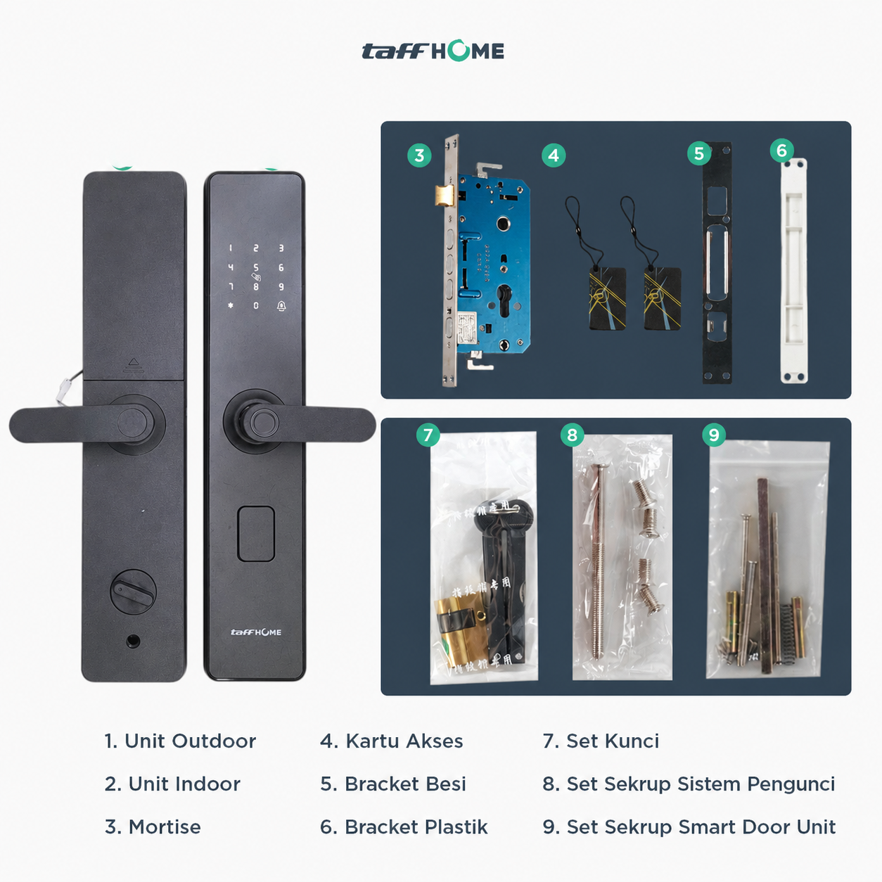 TaffHOME Smart Door Lock Bluetooth Password Fingerprint Card TTLock - S203TT Gambar produk TaffHOME Smart Door Lock Bluetooth Password Fingerprint Card TTLock - S203TT - 6