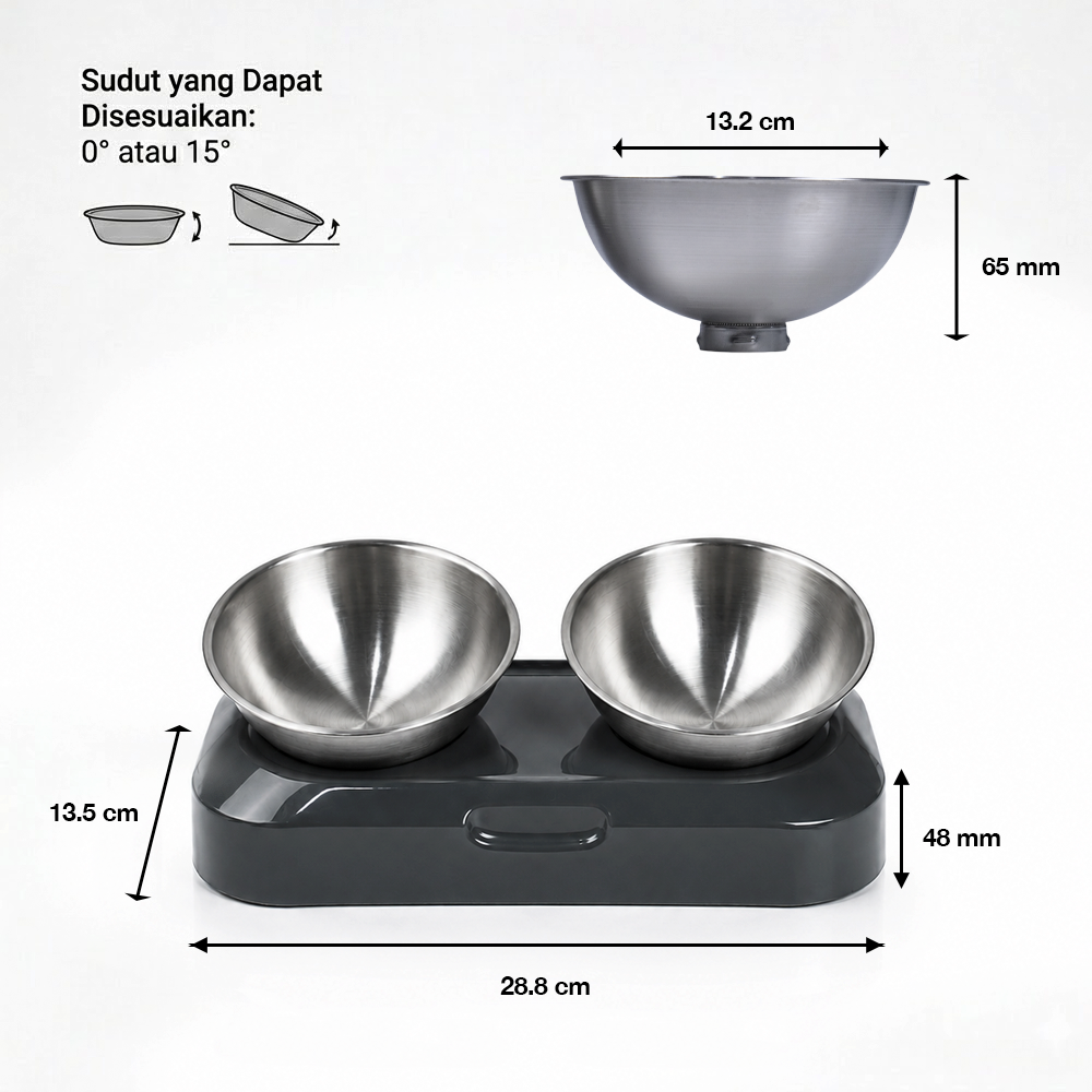 OMEKA Tempat Makan Hewan Peliharaan Kucing Anjing Feeding Double Bowl - ORM10 Gambar produk OMEKA Tempat Makan Hewan Peliharaan Kucing Anjing Feeding Double Bowl - ORM10 - 8