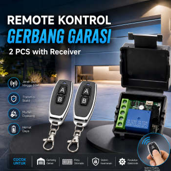 Taffware Remote Kontrol Gerbang Garasi Transmitter 2 PCS with Receiver - KR1201A-20