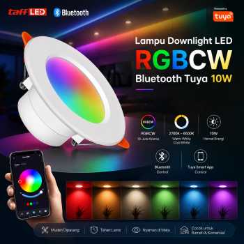 Gambar produk TaffLED Lampu Downlight LED Smart Bulb Bluetooth Tuya 10W RGBCW - A61