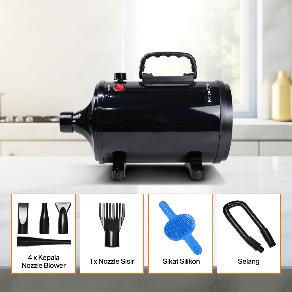 HEAN Pengering Bulu Kucing Anjing Hair Dryer for Pets Fast Blow 2800W - ZF-YC-C-04 Gambar produk HEAN Pengering Bulu Kucing Anjing Hair Dryer for Pets Fast Blow 2800W - ZF-YC-C-04 - 8