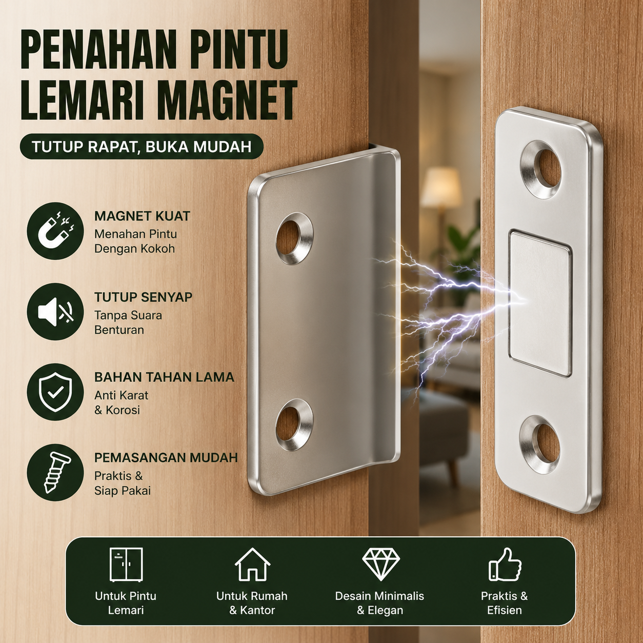 Caylex Penahan Pintu Lemari Magnet L Shape Double Tape Door Stopper - XL-X20 Gambar produk Caylex Penahan Pintu Lemari Magnet L Shape Double Tape Door Stopper - XL-X20 - Utama