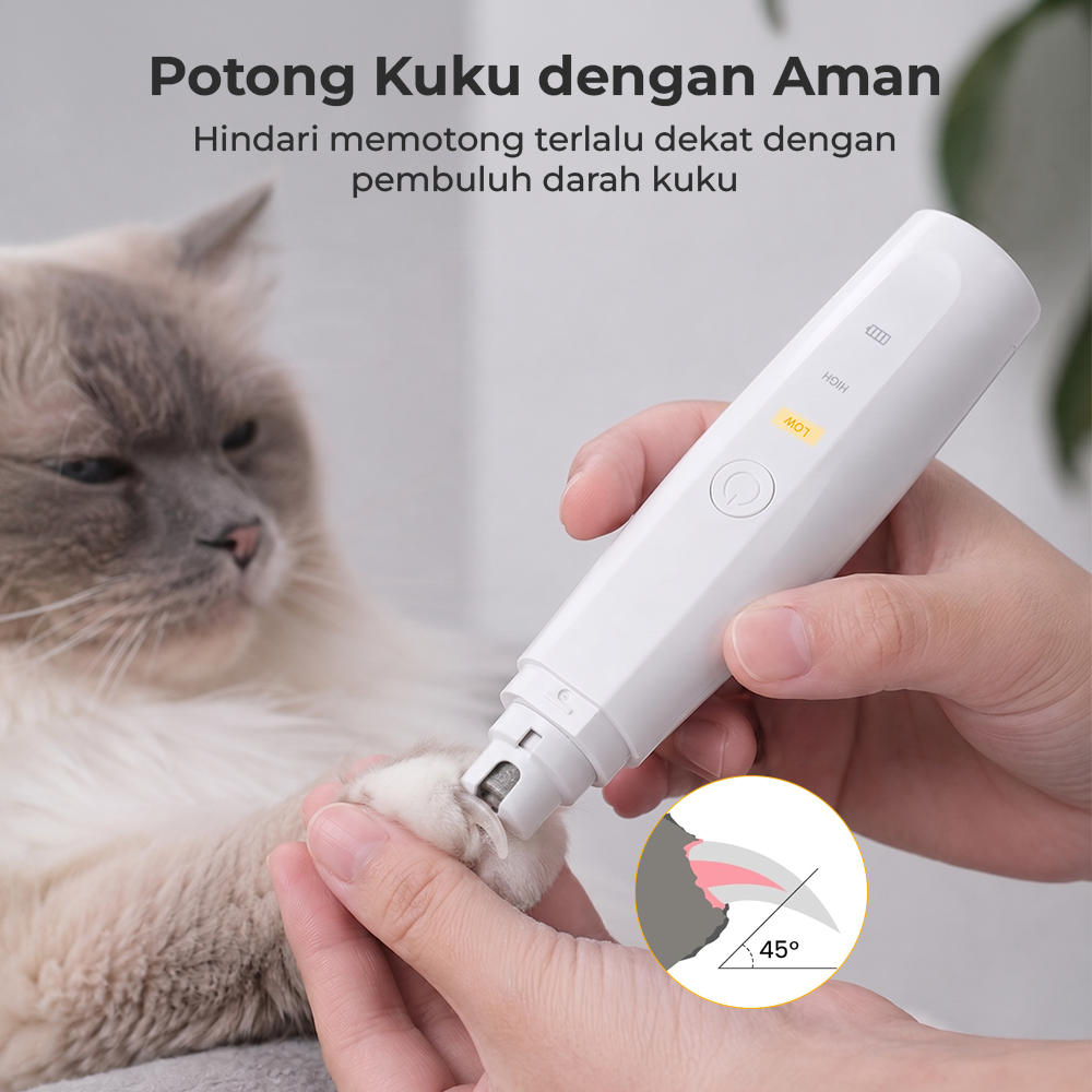 Ldoge Gunting Kuku Kikir Anjing Kucing Elektrik Pet Nail Grinder - LX01 Gambar produk Ldoge Gunting Kuku Kikir Anjing Kucing Elektrik Pet Nail Grinder - LX01 - 3