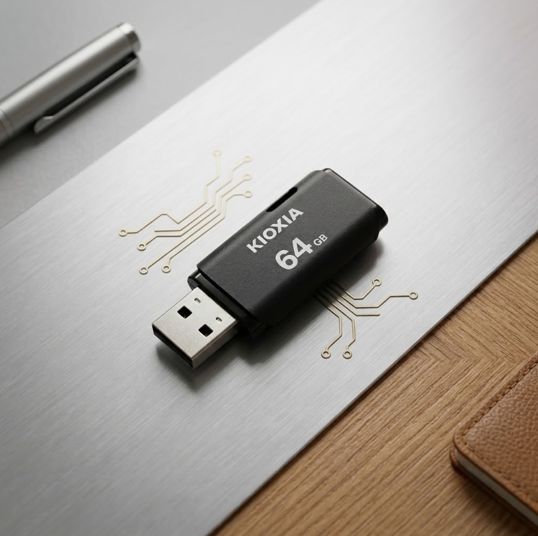 Kioxia Flashdisk Data Storage USB 2.0 Portable 64GB - U202 Gambar produk Kioxia Flashdisk Data Storage USB 2.0 Portable 64GB - U202 - 3