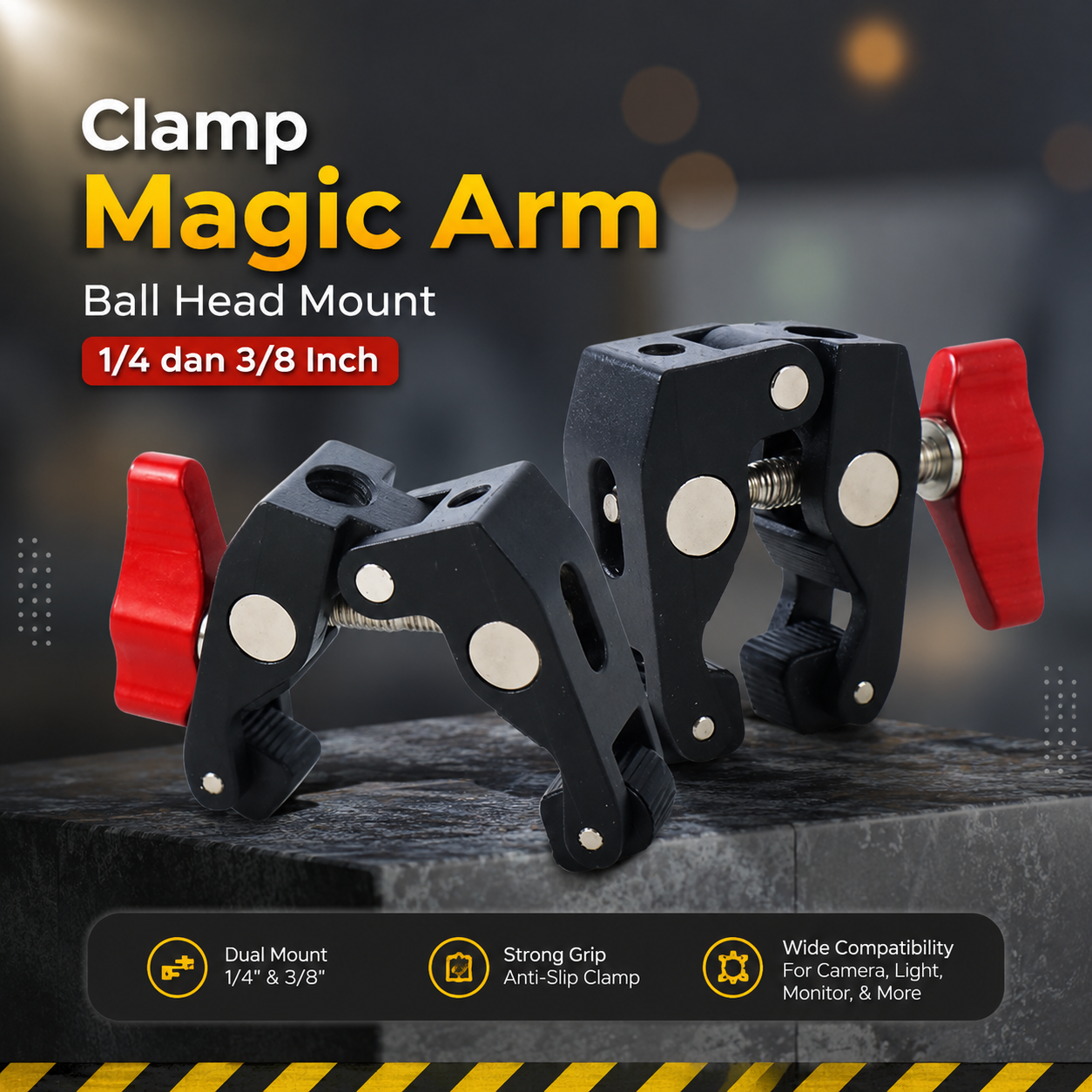 Gambar produk Andoer Super Clamp Magic Arm Ball Head Mount 1/4 3/8 Inch - 1420 - Utama