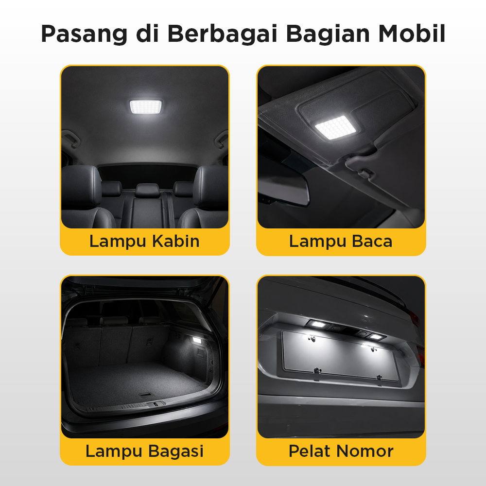 HVIERO Chip Lampu LED COB SMD Interior Mobil 6500K 5W 12V 4 PCS 26x36mm - COB2636-DC12-5 / COB1626-DC12-5 Gambar produk HVIERO Chip Lampu LED COB SMD Interior Mobil 6500K 5W 12V 4 PCS 26x36mm - COB2636-DC12-5 / COB1626-DC12-5 - 6